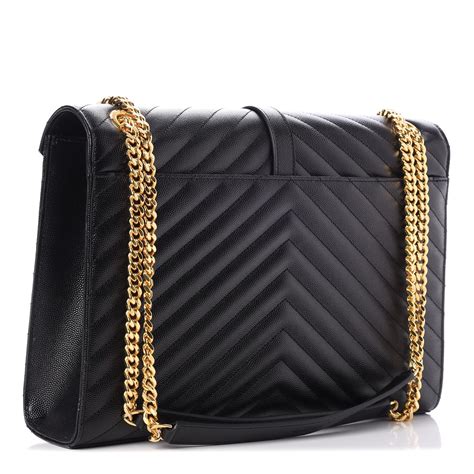 SAINT LAURENT Grain De Poudre Matelasse Chevron Large 